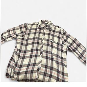 Saks fifth avenue Men's Plaid Shirt - Red, Black, and Cream